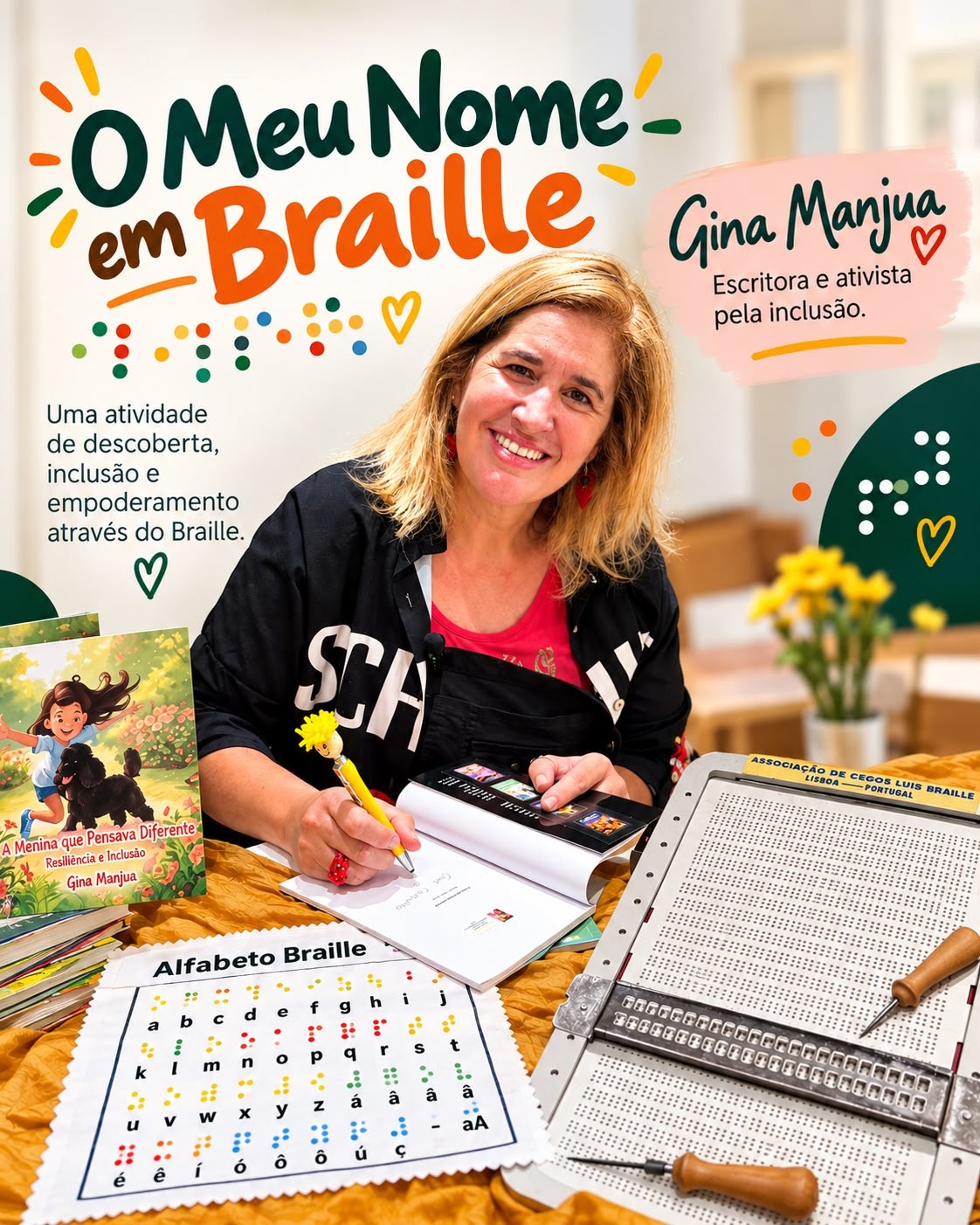 O meu nome em Braille